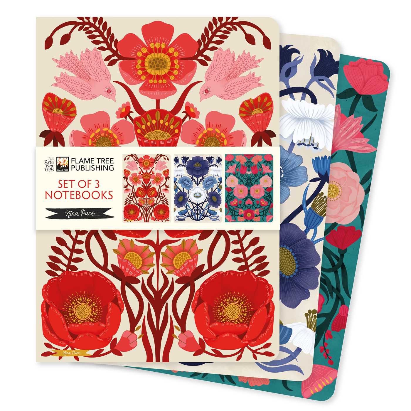 Nina Pace Set of 3 Standard Notebooks - Boho Fabrics - Journals & Stationery