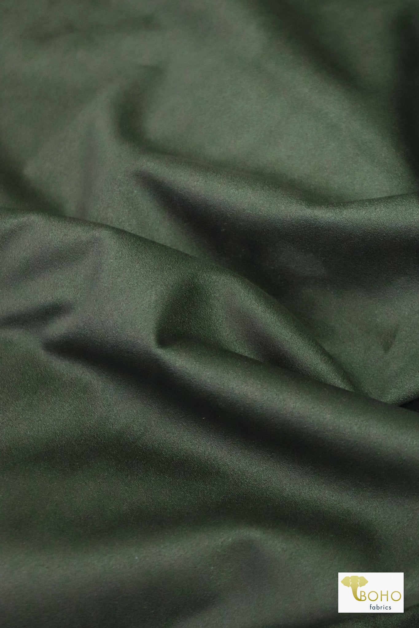Norwegian Spruce Green, Faux Suede Knit - Boho Fabrics