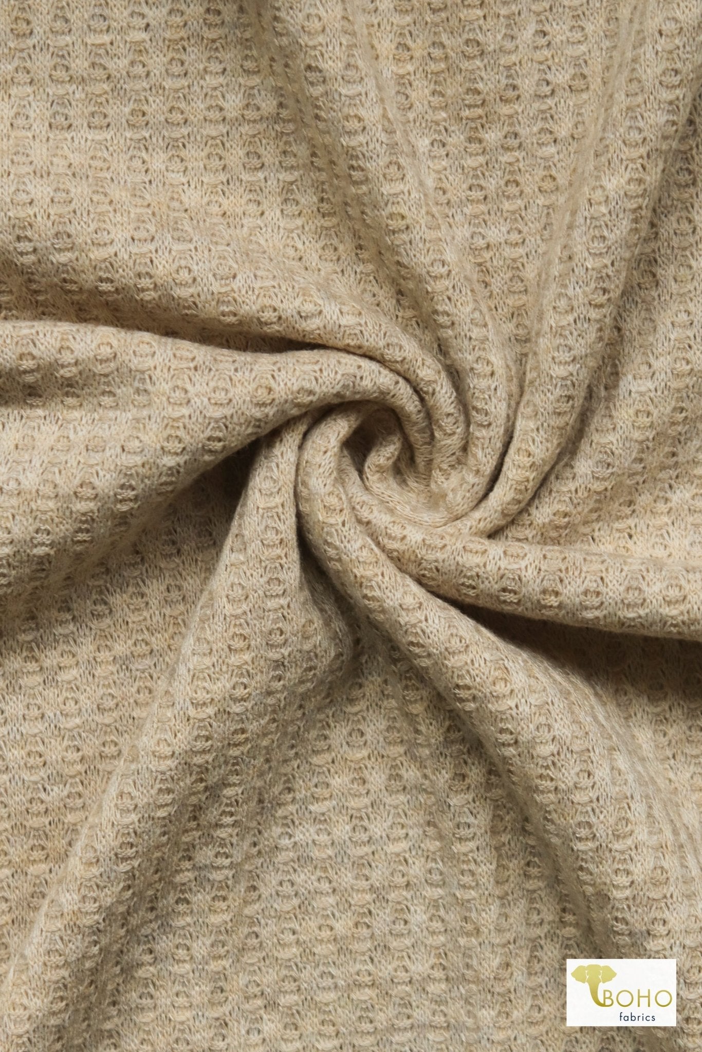 Oatmeal, Waffle Knit - Boho Fabrics