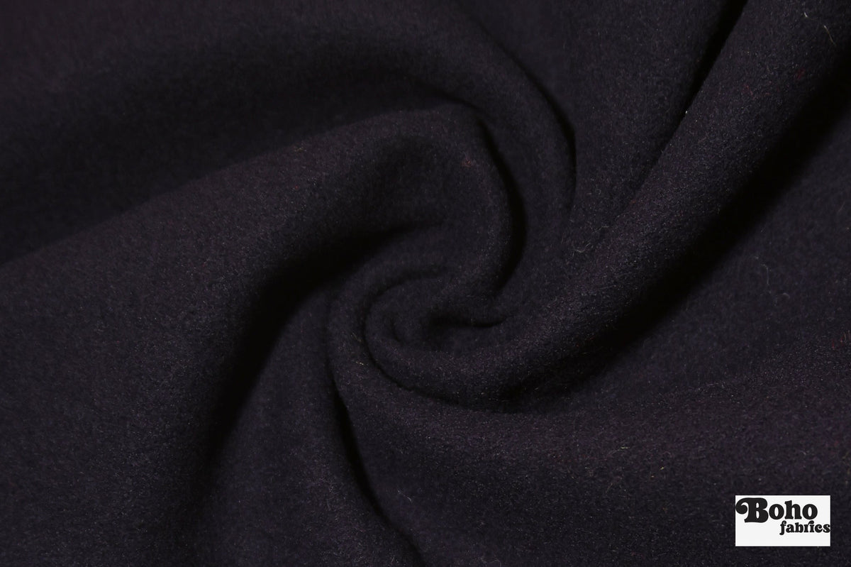 Obsidian Violet Wool Coating Woven Fabric - Boho Fabrics - Wool Coating, Woven