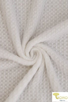 Off-White Brushed Waffle Knit. BWAFF-119 - Boho Fabrics