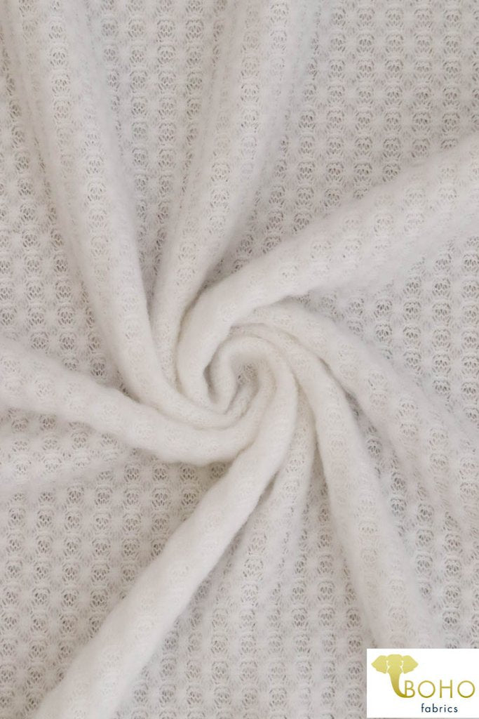 Off-White Brushed Waffle Knit. BWAFF-119 - Boho Fabrics