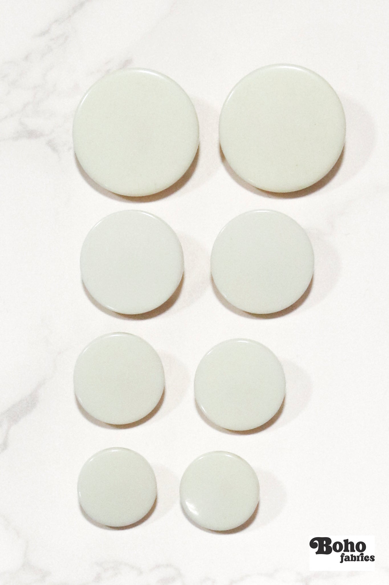 Off - white, Mod Gambit, Shank Button. Available in 15mm, 18mm, 20mm, 25mm - Boho Fabrics - Buttons & Snaps