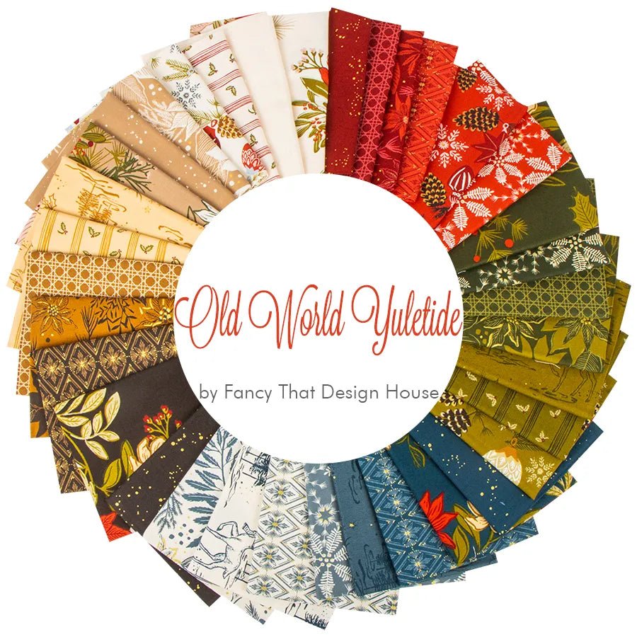 Old World Yuletide. Fat Eigth's Bundle by Fancy That House Design. 100% Cotton Fabric - Boho Fabrics - Quilting Cotton, Woven