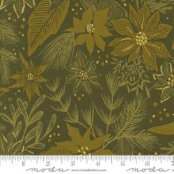 Old World Yuletide Pine Metallic by Moda - Metallic Cotton Fabric - 45623 22M - Boho Fabrics - Quilting Cotton, Woven