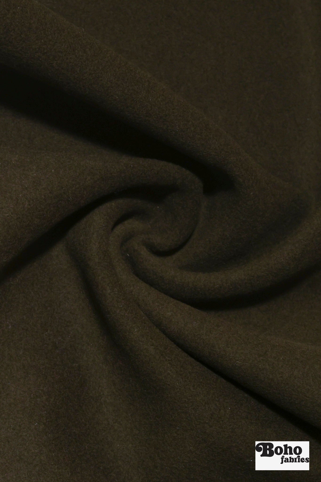 Olive Brown Wool Coating Woven Fabric - Boho Fabrics - Wool Coating, Woven