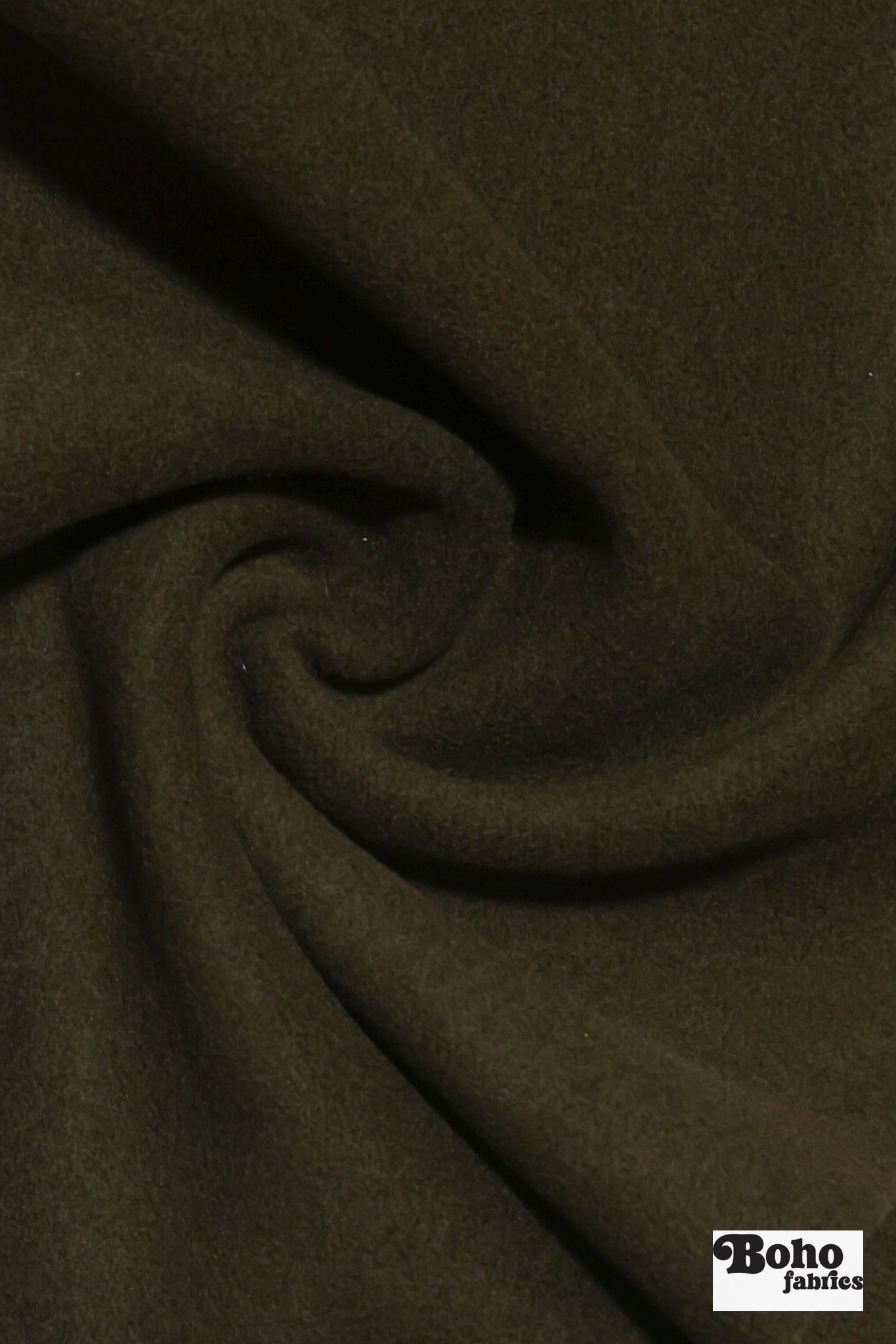 Olive Brown Wool Coating Woven Fabric - Boho Fabrics - Wool Coating, Woven