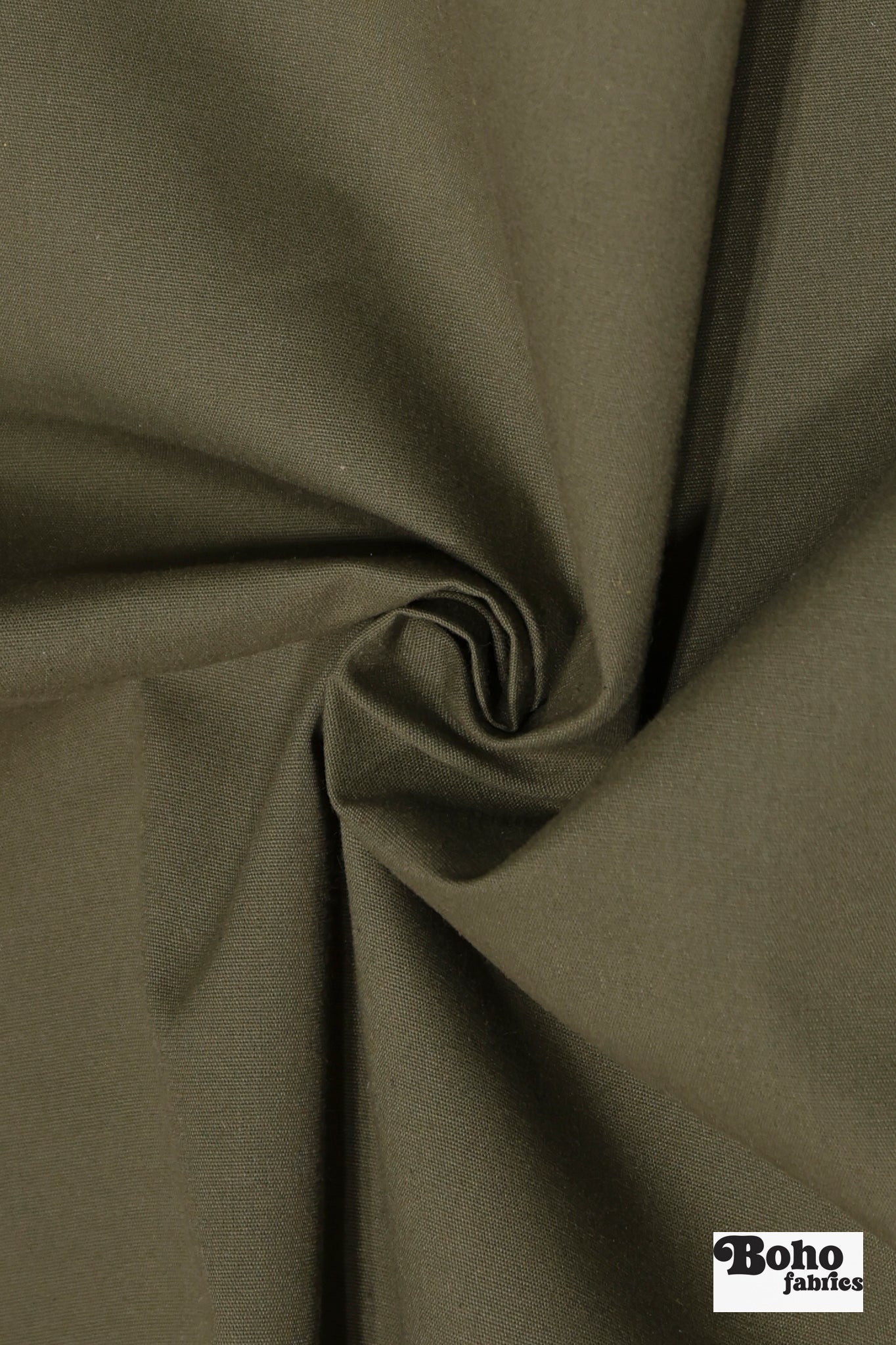 Olive, Deadstock Cotton Canvas Woven Fabric - Boho Fabrics - Canvas Fabric