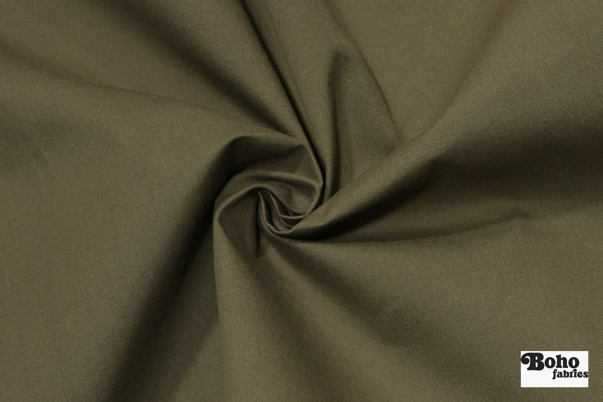 Olive, Deadstock Cotton Canvas Woven Fabric - Boho Fabrics - Canvas Fabric