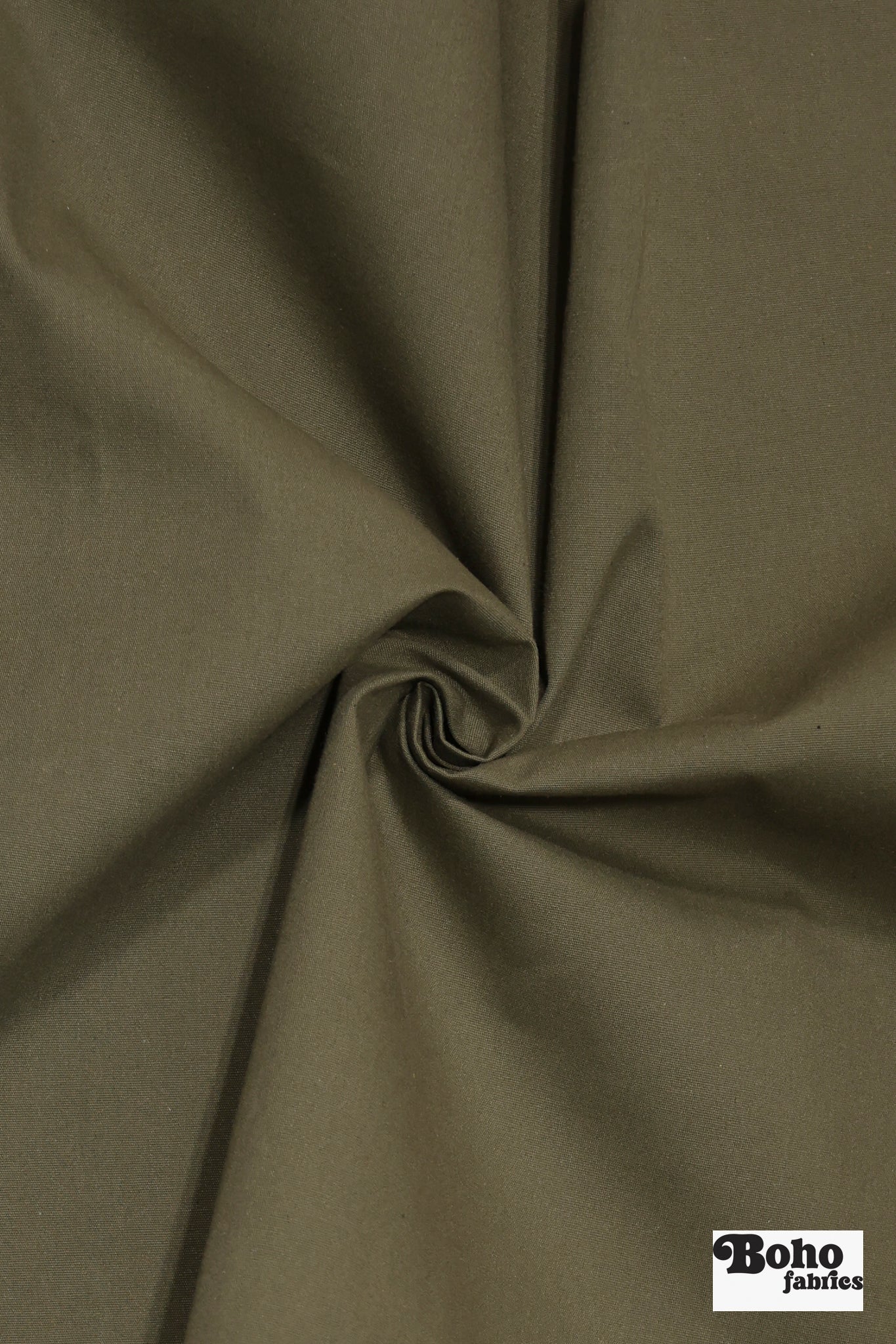 Olive, Deadstock Cotton Canvas Woven Fabric - Boho Fabrics - Canvas Fabric