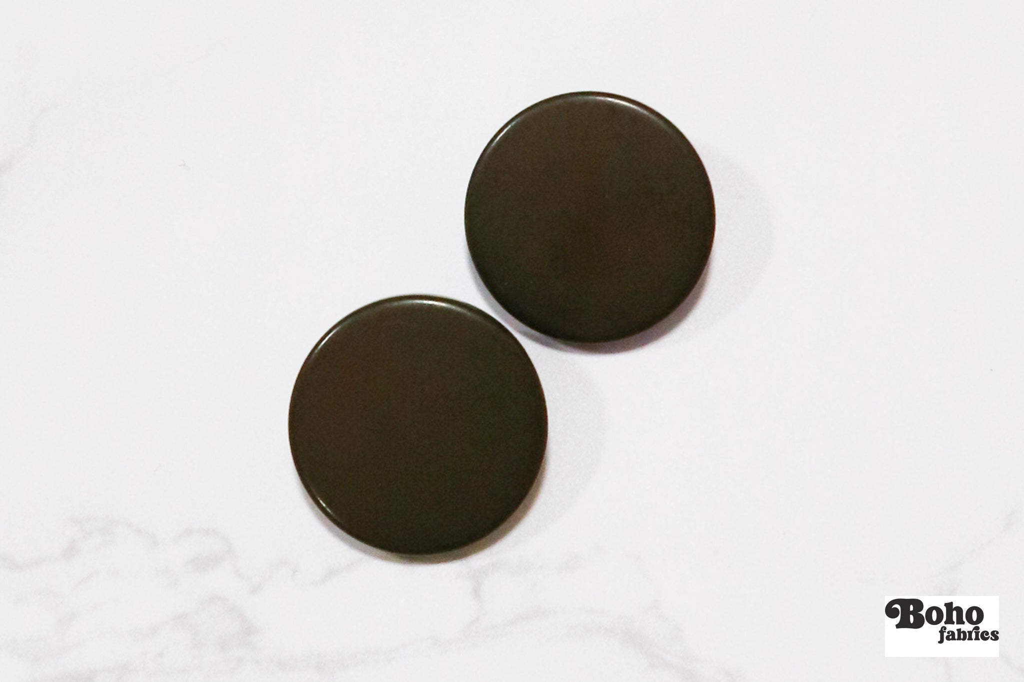 Olive Green, Mod Gambit, Shank Button. Available in 15mm, 18mm, 20mm, 25mm - Boho Fabrics - Buttons & Snaps