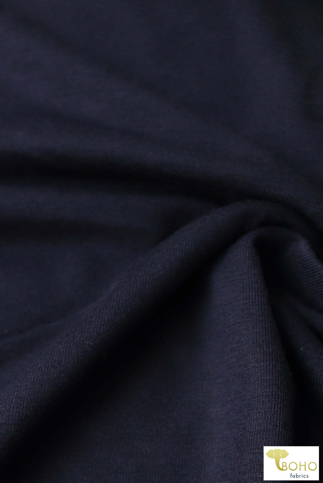 Opal Navy Blue, Rayon Spandex Knit - Boho Fabrics