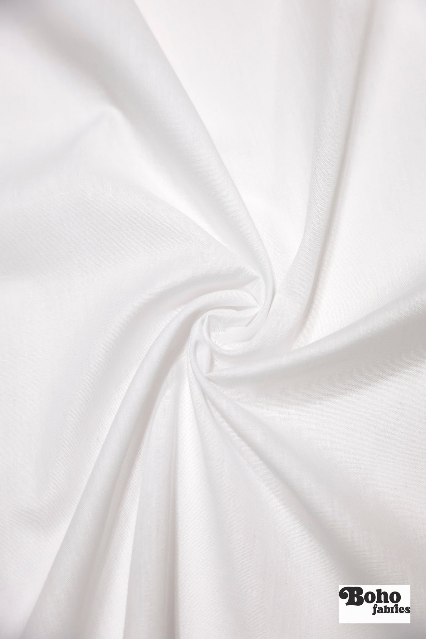 Optic White Poplin Woven Fabric - Boho Fabrics - Lawn/Poplin, Woven
