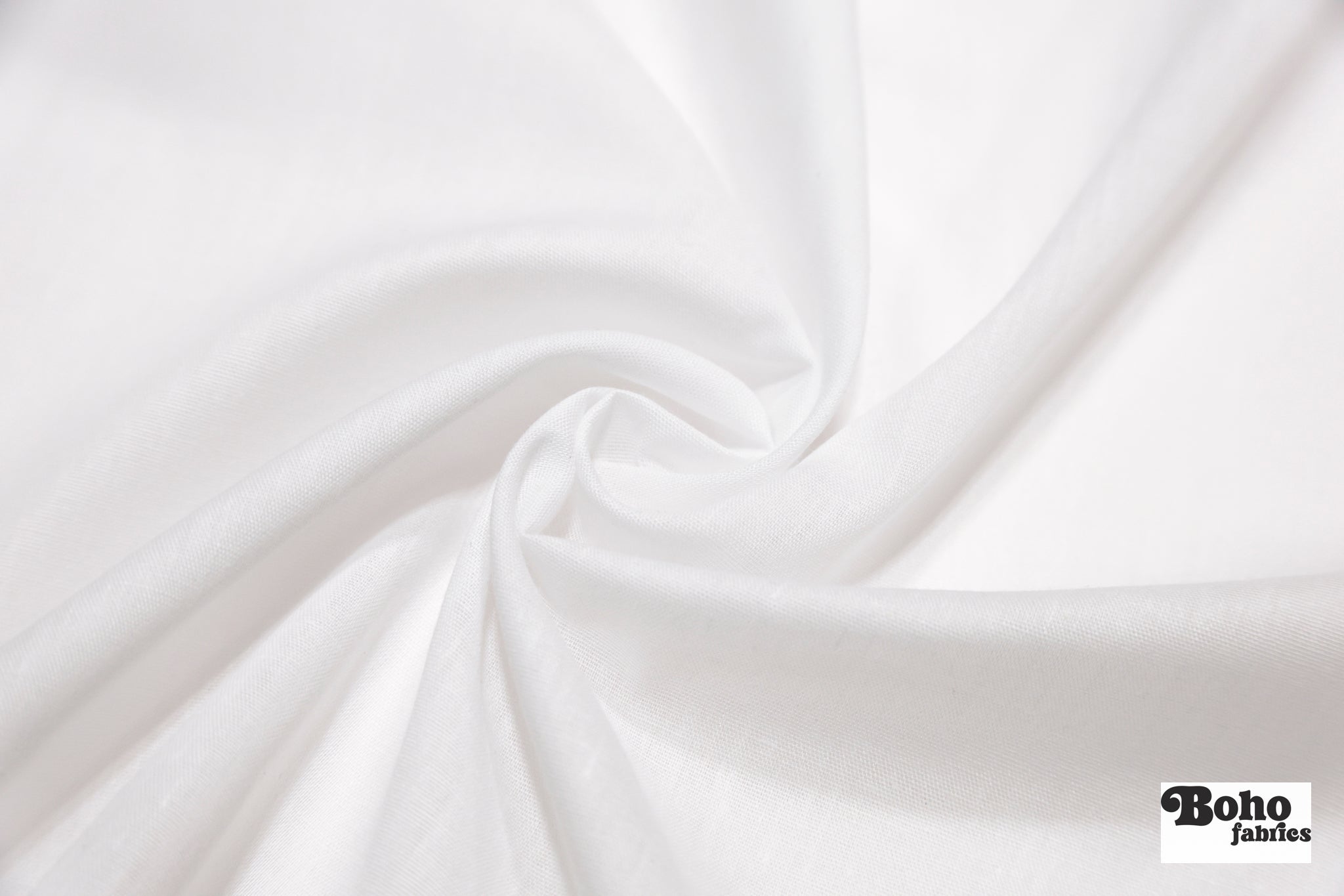Optic White Poplin Woven Fabric - Boho Fabrics - Lawn/Poplin, Woven