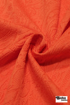 Orange Paisley Jacquard Knit Fabric - Boho Fabrics - Jacquard Knit Fabric