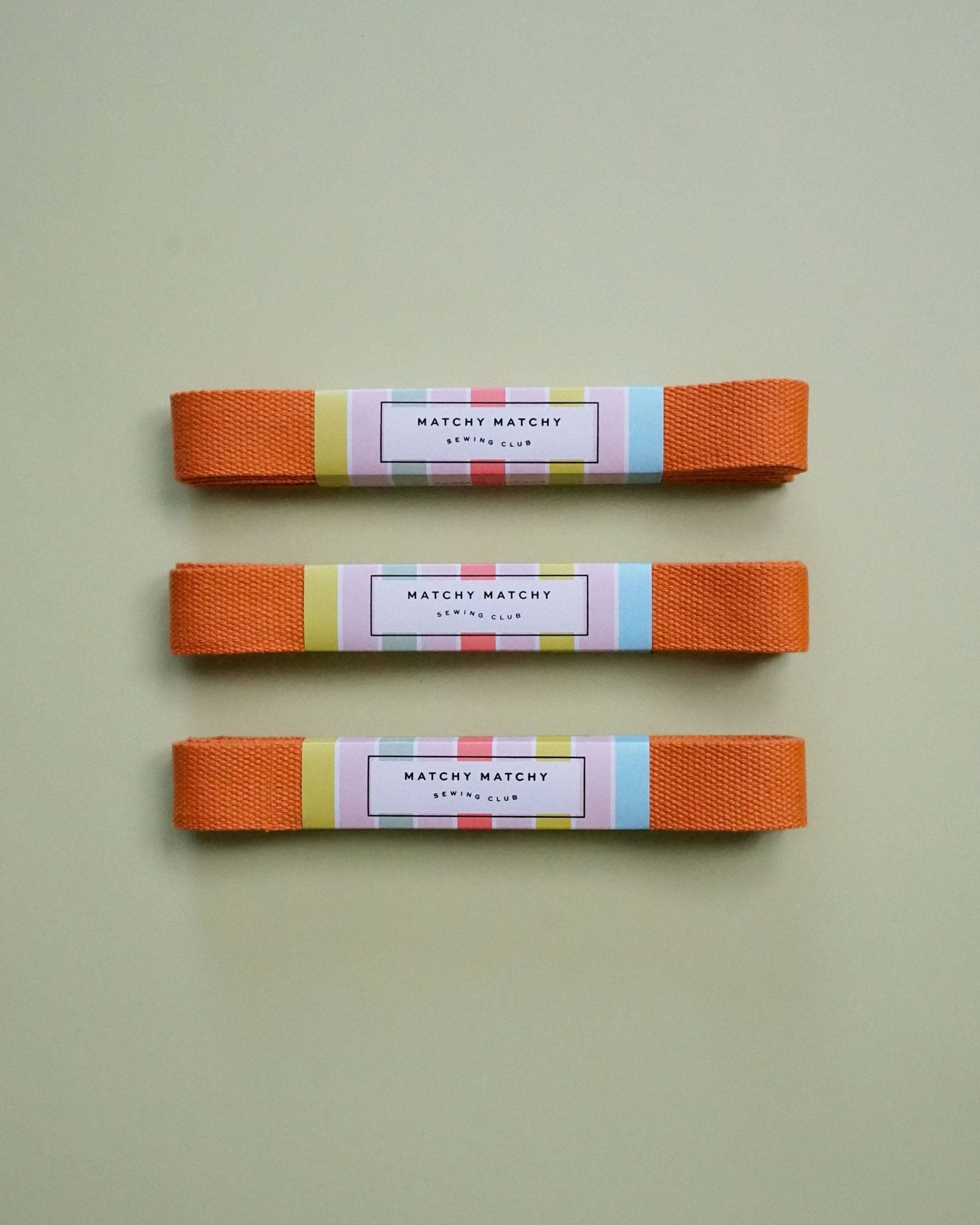 Orange Webbing - Boho Fabrics - Bag Making Supplies