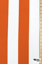 Orange & White, 3" Wide Striped Canvas Woven Fabric - Boho Fabrics - Canvas Fabric