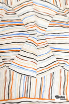 Organic Colorful Lines Geometric Shapes Silk Chiffon Fabric, Pre-Cuts - Boho Fabrics - Woven Fabric