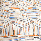 Organic Colorful Lines Geometric Shapes Silk Chiffon Fabric, Pre-Cuts - Boho Fabrics - Woven Fabric