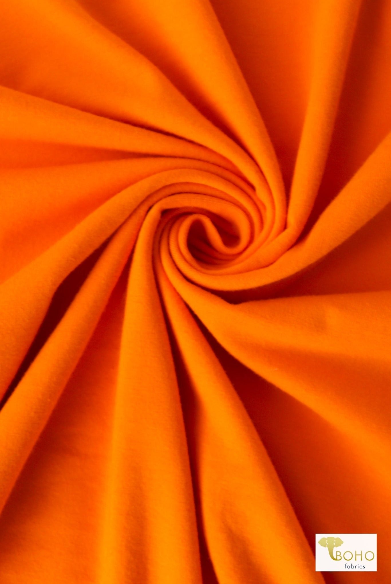 Oriole Orange, Solid Cotton Spandex Knit Fabric, 9 oz - Boho Fabrics