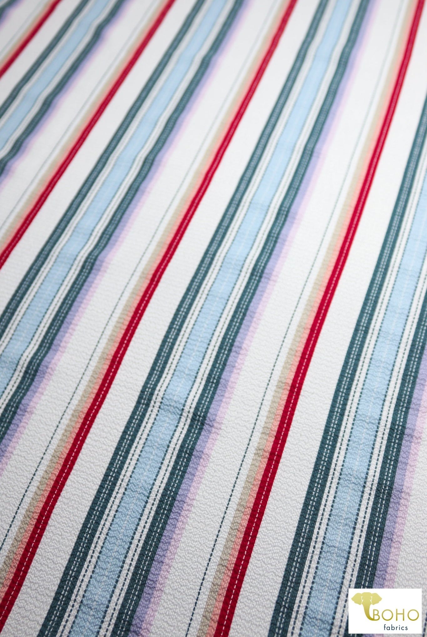 Outer Banks Stripes, Poly Bubble Crepe Woven. WVP-222 - Boho Fabrics