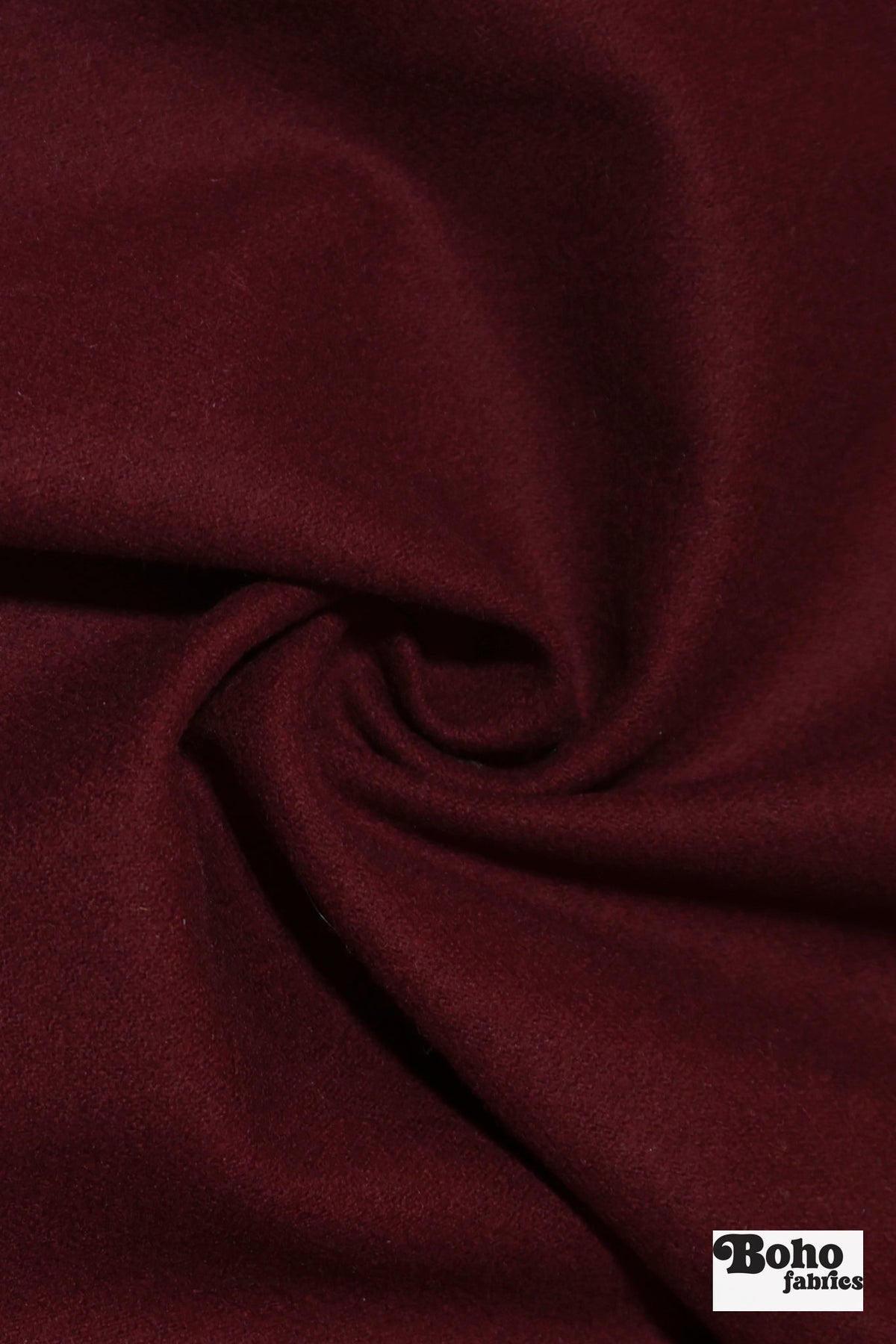 Oxblood Red Wool Coating Woven Fabric - Boho Fabrics - Wool Coating, Woven