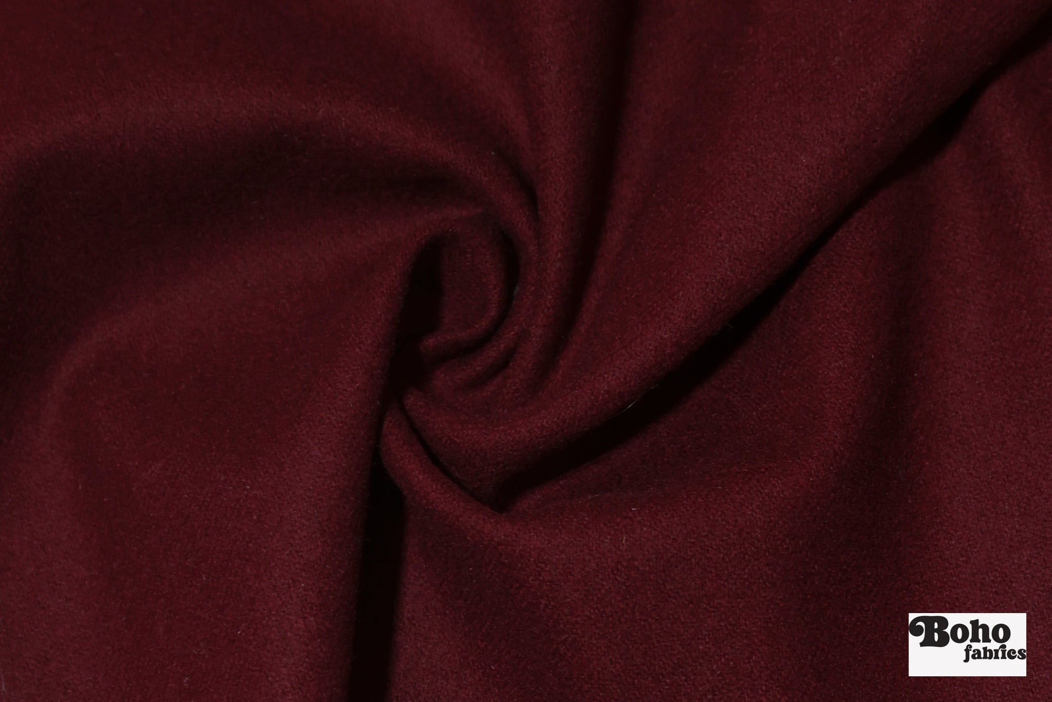 Oxblood Red Wool Coating Woven Fabric - Boho Fabrics - Wool Coating, Woven