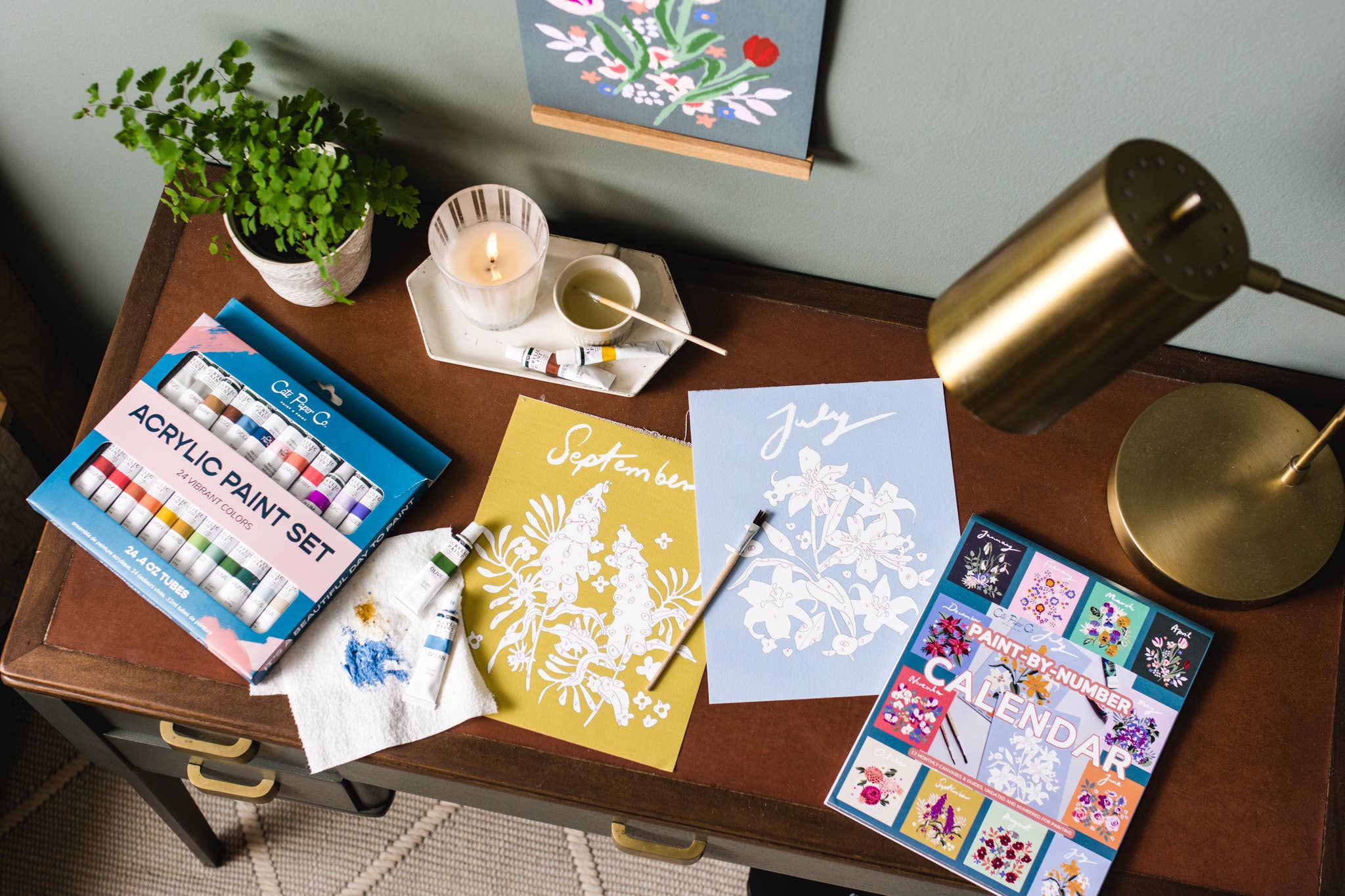 Paint - by - Number Calendar Kit - Boho Fabrics - 