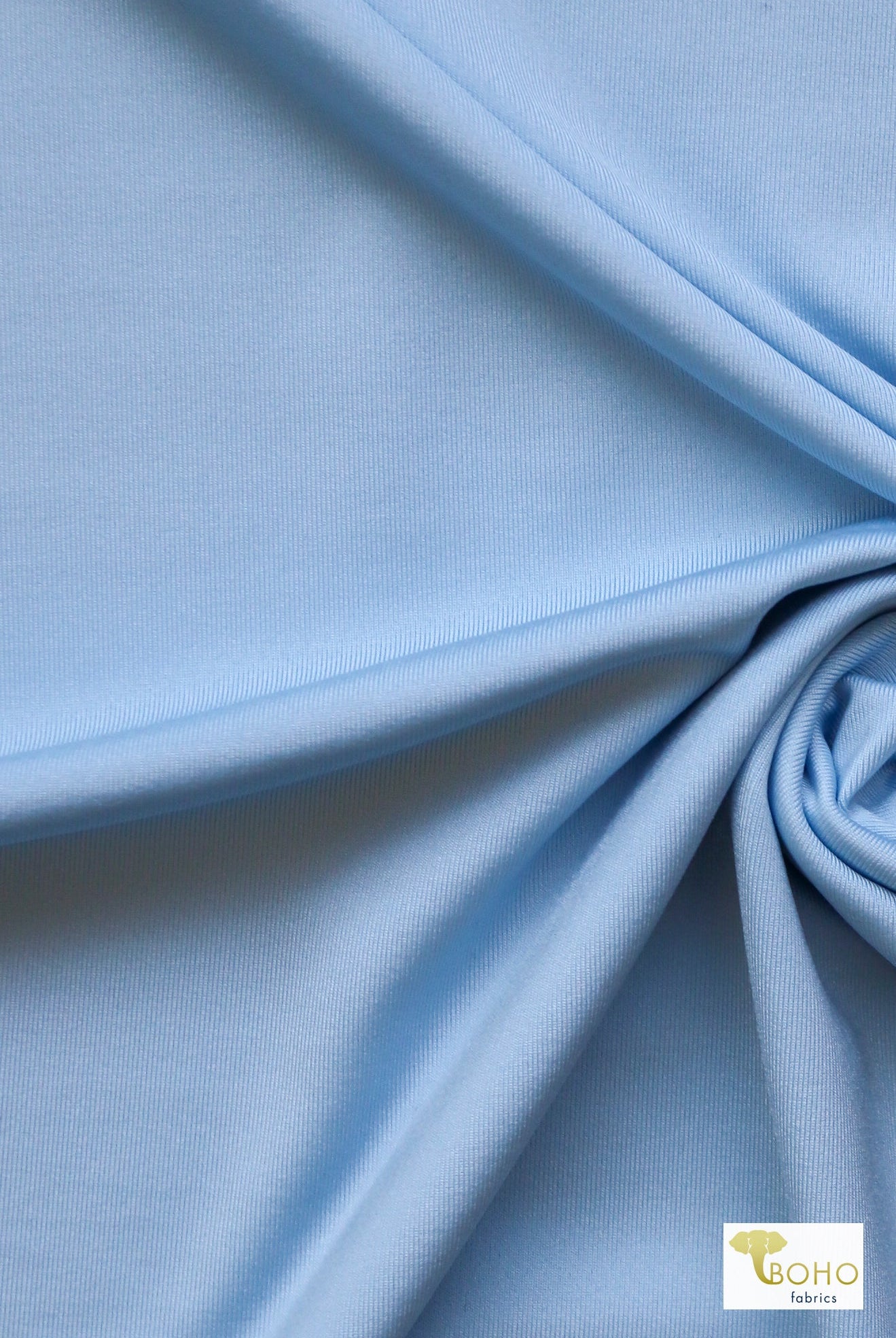 Pale Blue. Solid Swim Knit Fabric. - Boho Fabrics