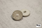 Pale Gray Round Ridged Sunburst Shank Buttons. 26L (16mm/ 3/4"), 28L, (18mm/ 11/16"), 34L (21mm / 13/16"), 36L (23mm, 7/8"), 42L (26mm/ 1") (Copy) - Boho Fabrics - Buttons & Snaps