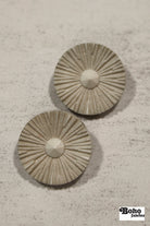 Pale Gray Round Ridged Sunburst Shank Buttons. 26L (16mm/ 3/4"), 28L, (18mm/ 11/16"), 34L (21mm / 13/16"), 36L (23mm, 7/8"), 42L (26mm/ 1") (Copy) - Boho Fabrics - Buttons & Snaps