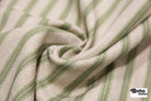 Pale Green & Beige, 3/8" Striped Linen-Look Woven Fabric - Boho Fabrics - Home Dec. & Upholstery Fabric
