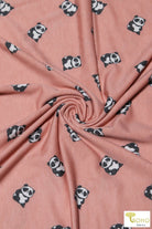 Pandas on Blush Pink, French Terry Knit Print. FTP-321-PNK - Boho Fabrics