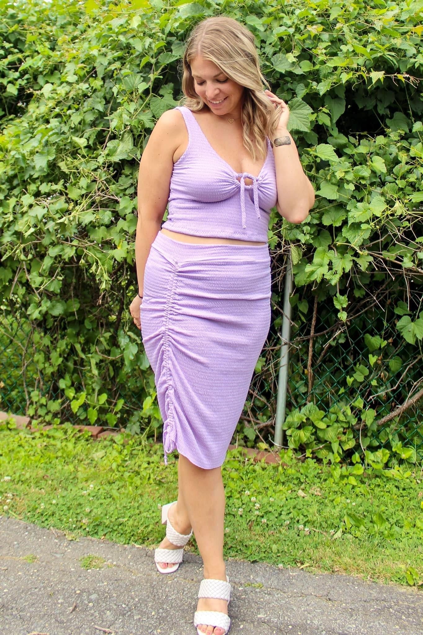 Pansy Purple, Smocked Knit - Boho Fabrics