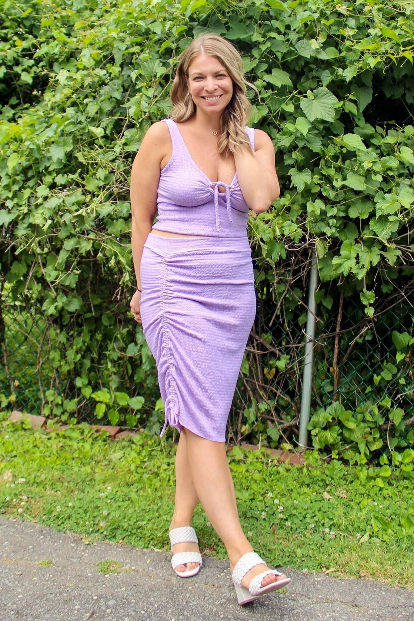 Pansy Purple, Smocked Knit - Boho Fabrics