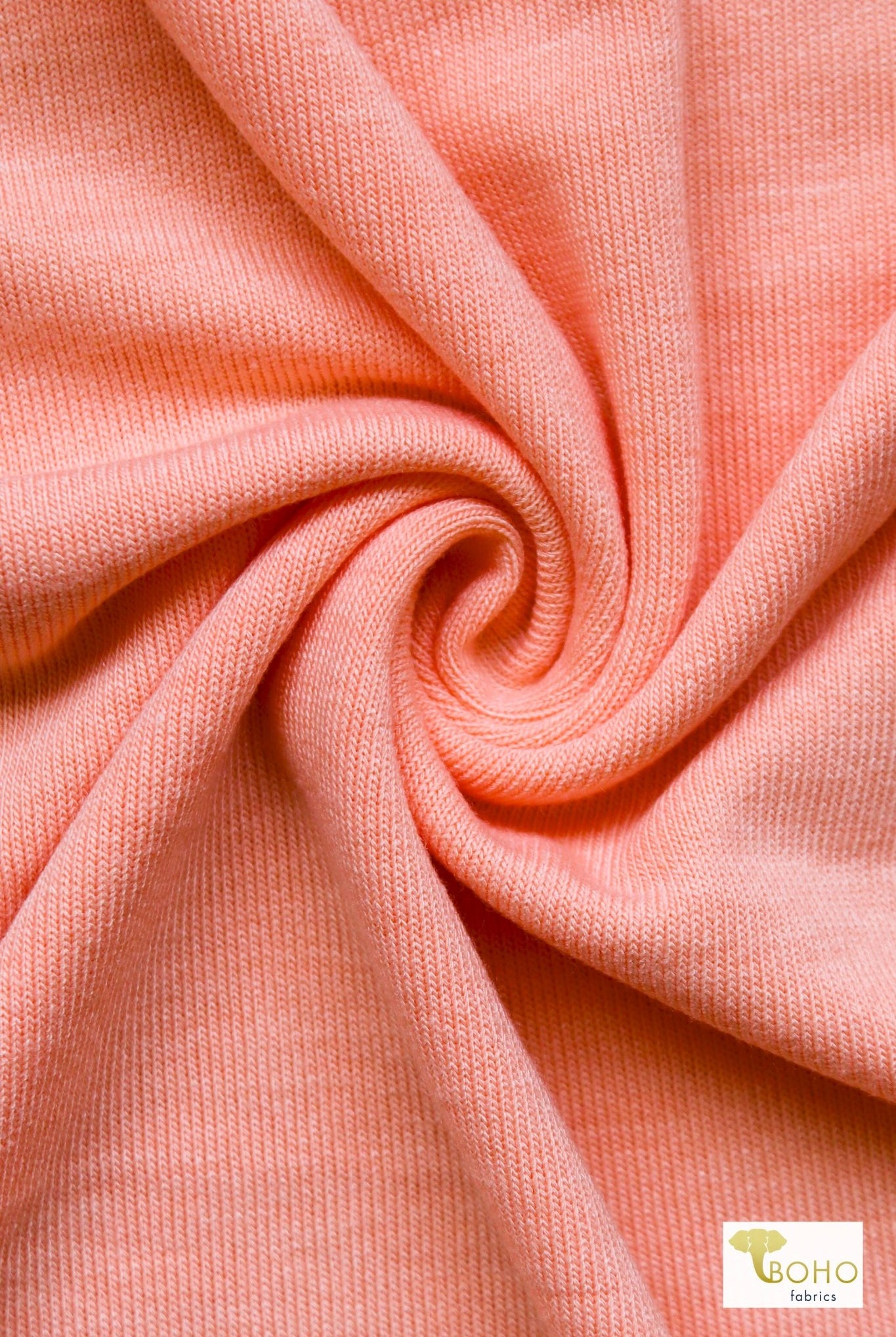 Papaya Peach, Hacci Solid Sweater Knit - Boho Fabrics