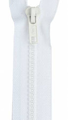 Parka Polyester 2 - Way Separating Zipper 26in - White (F44) - Boho Fabrics - Zippers