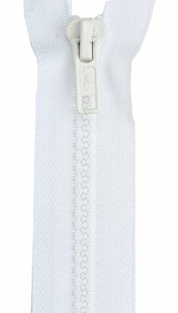 Parka Polyester 2 - Way Separating Zipper 26in - White (F44) - Boho Fabrics - Zippers