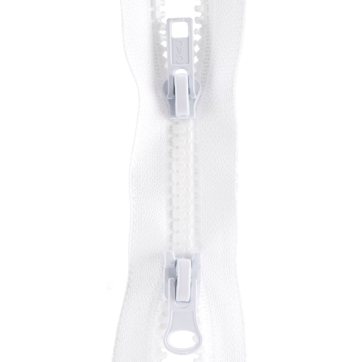 Parka Polyester 2 - Way Separating Zipper 36in - White (F44) - Boho Fabrics - Zippers