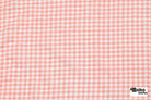 Peach and White Gingham Cotton Shirting Woven Fabric - Boho Fabrics - Woven, Fabric