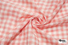 Peach and White Gingham Cotton Shirting Woven Fabric - Boho Fabrics - Woven, Fabric