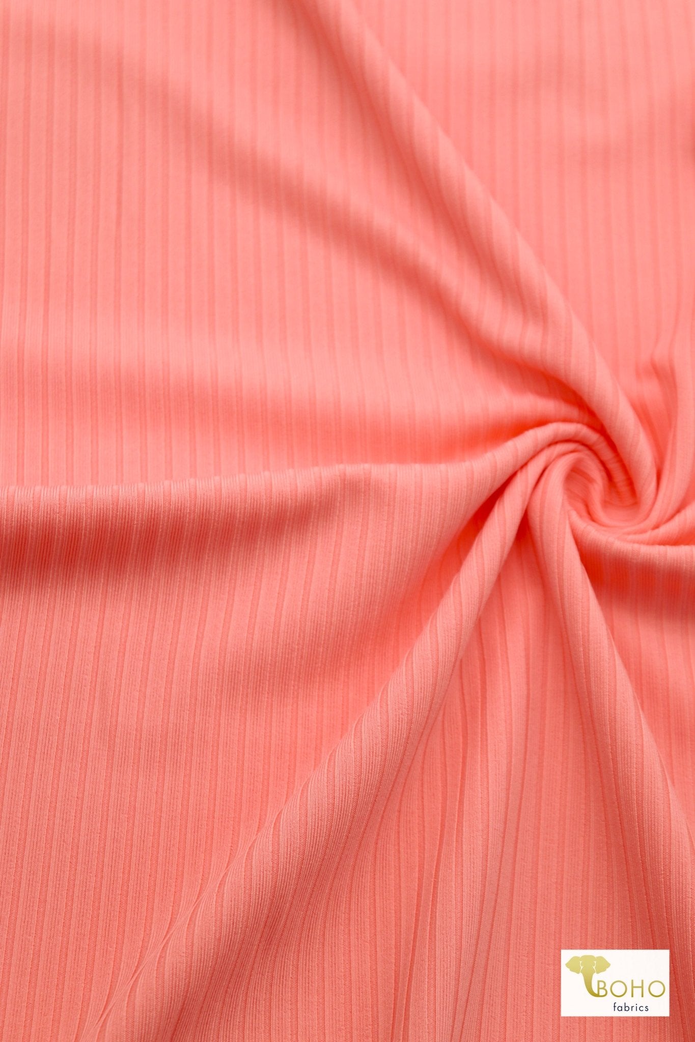 Peach, Athletic Rib Knit Fabric - Boho Fabrics - Athletic Knit Fabric