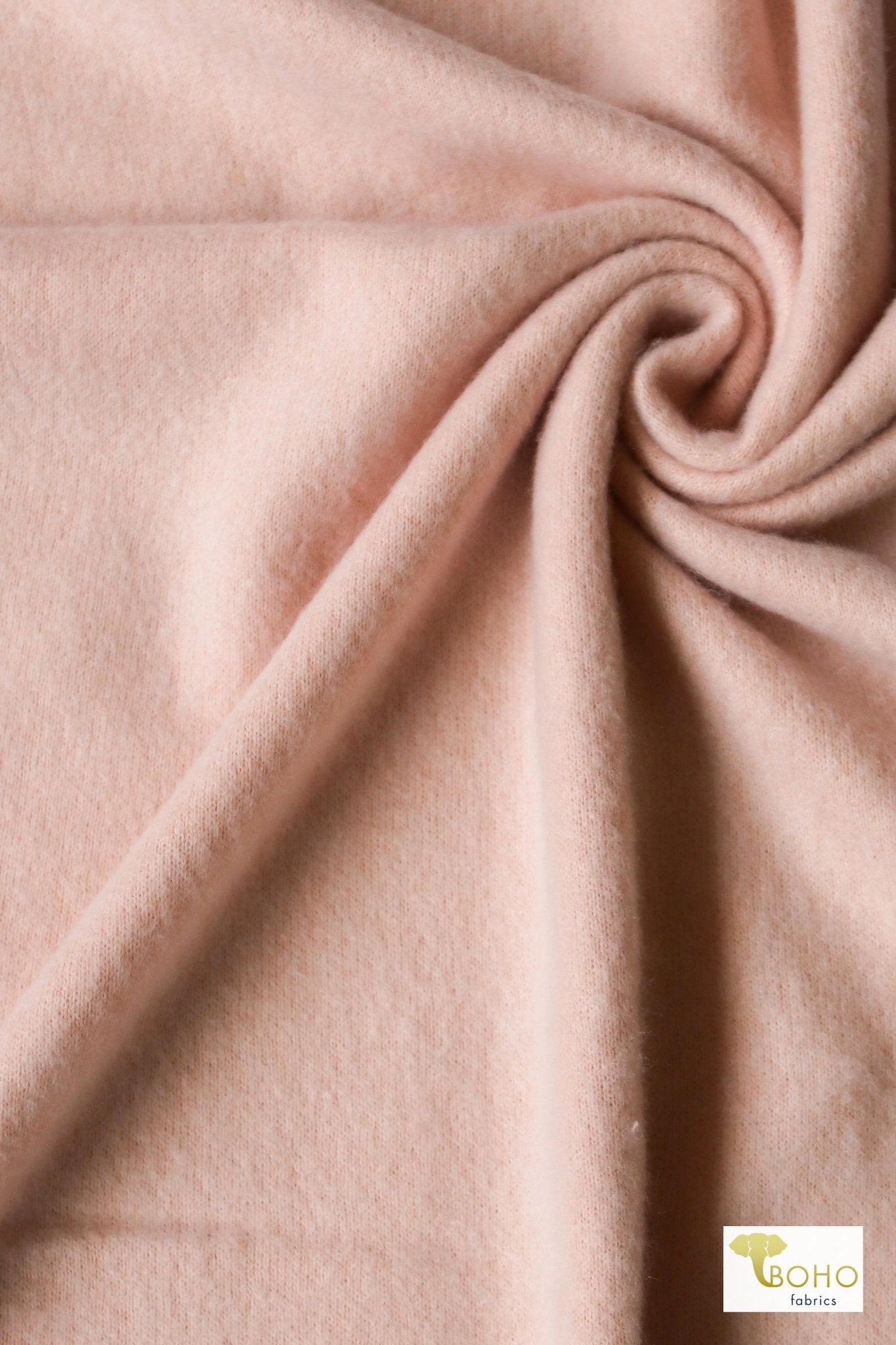 Peach Plush, Brushed Sweater Knit - Boho Fabrics