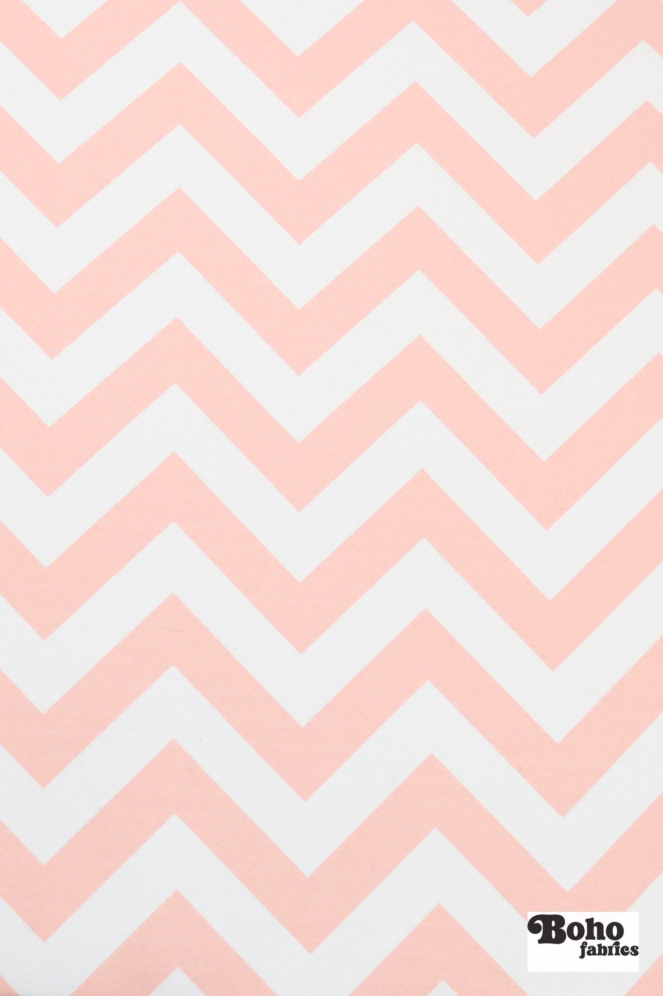 Peach & White, 1" Wide Chevron Canvas Woven Fabric - Boho Fabrics - Canvas Fabric