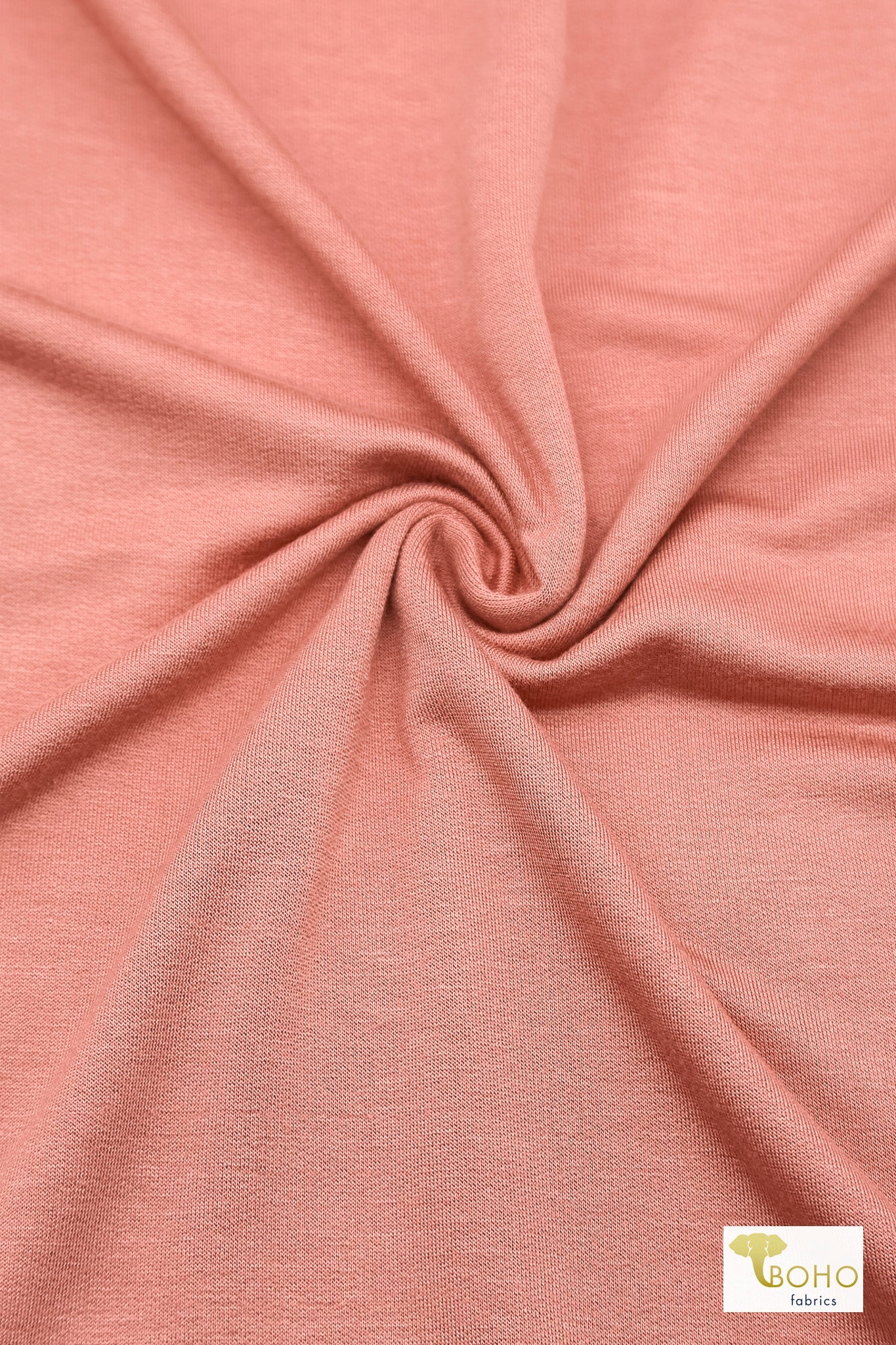 Peachy Pink, French Terry Solid Knit Fabric - Boho Fabrics - French Terry Solid Knit
