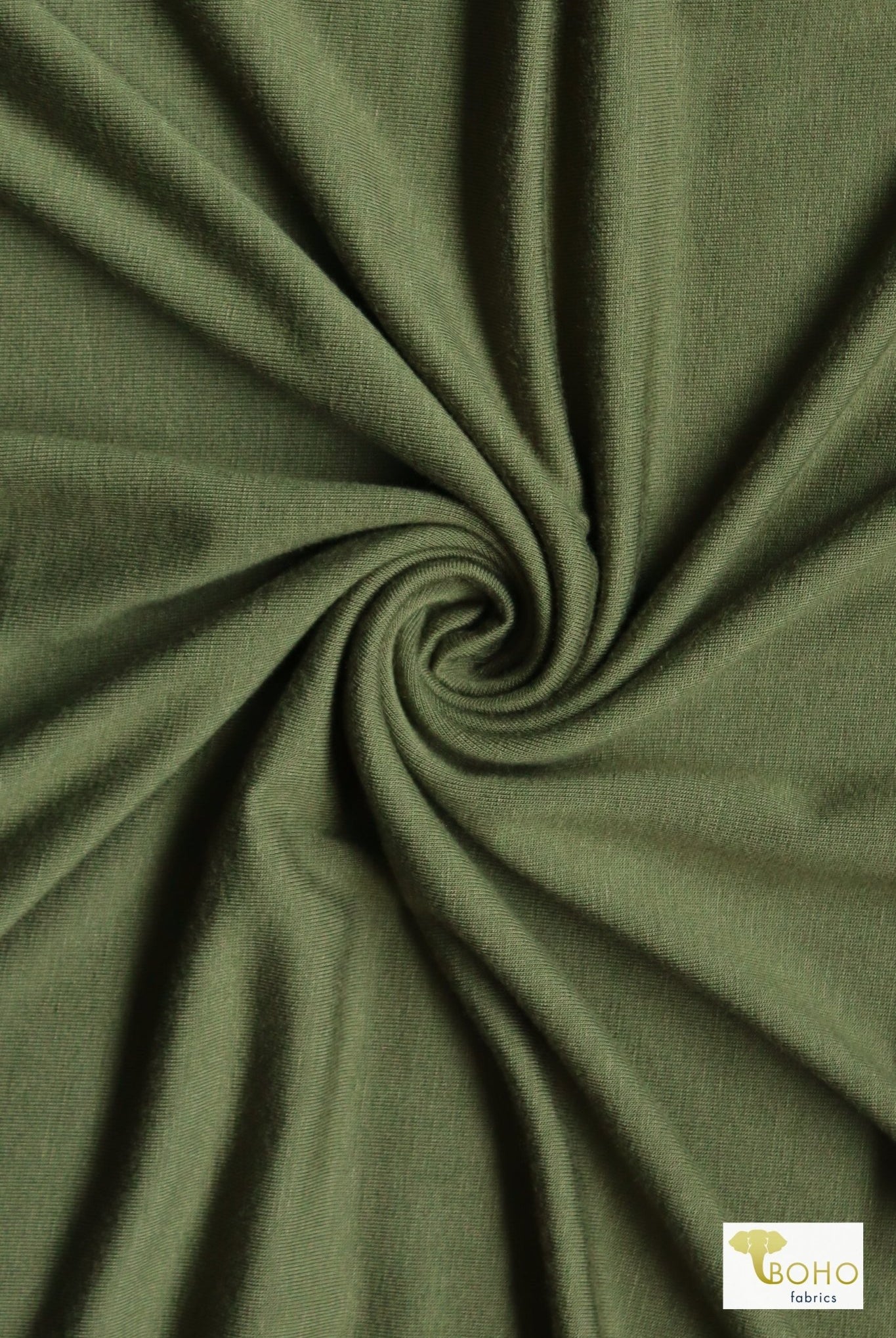 Peat Moss Green, Rayon Spandex Knit - Boho Fabrics
