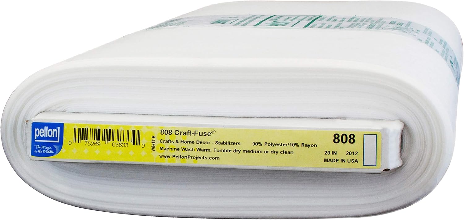Pellon 808 Craft Fuse Stabilizer, White, 20 inch wide, Sold by the Yard. - Boho Fabrics - Interfacing