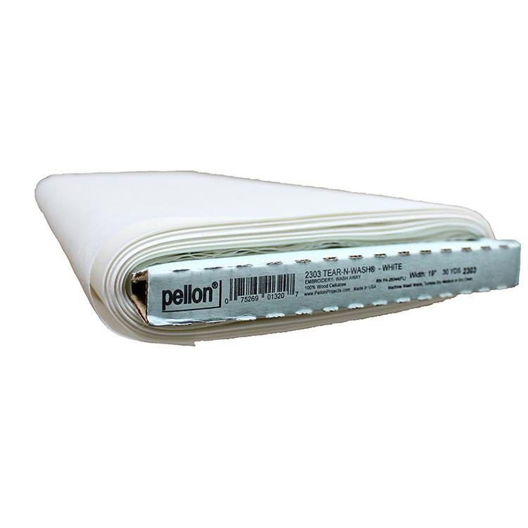 Pellon Tear - N - Wash Stabilizer, White, 19 inch width, Sold by the Yard. - Boho Fabrics - Interfacing