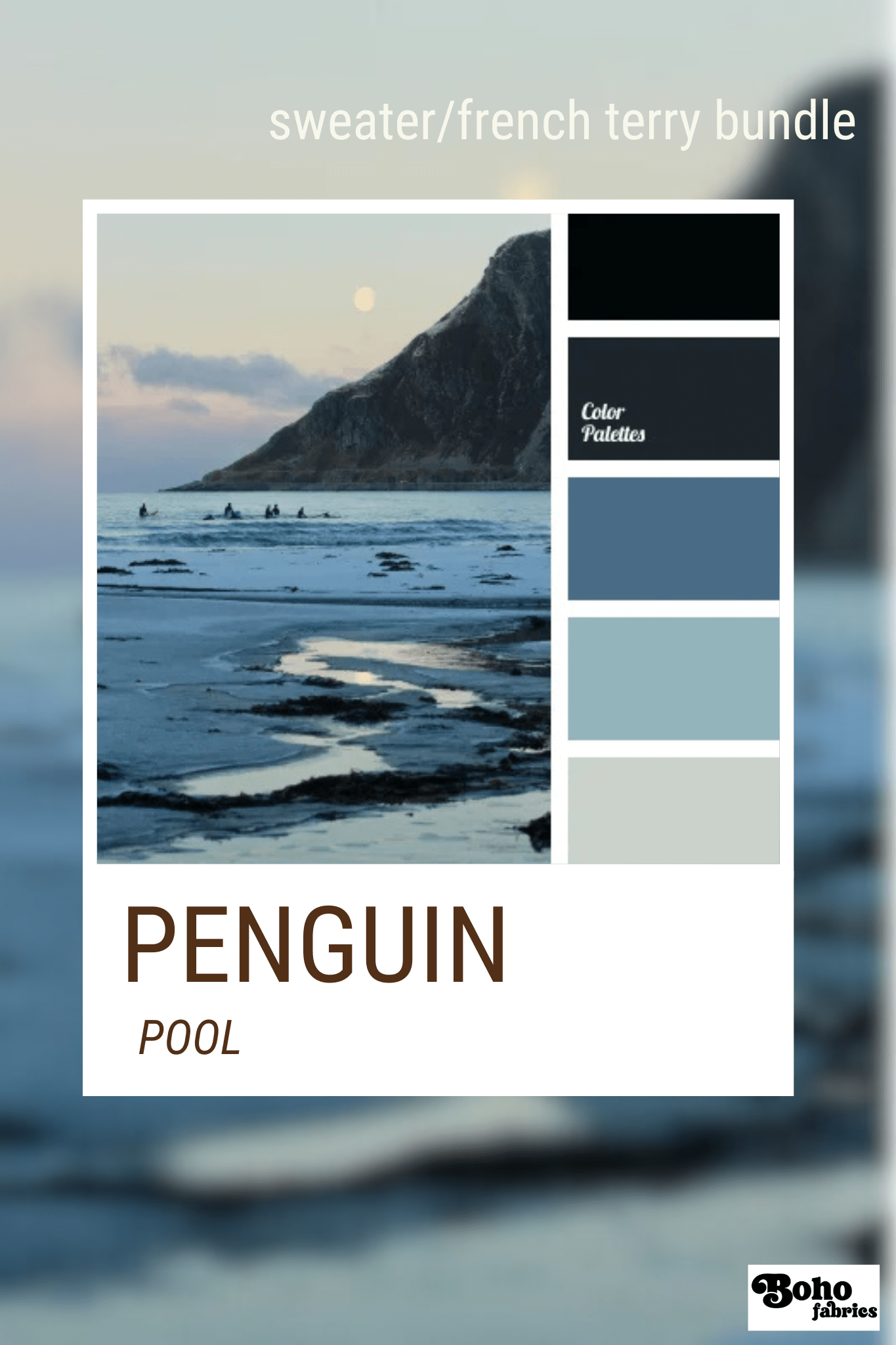 Penguin Pool, Sweater/French Terry Knit Palette Bundle - Boho Fabrics - Fabric Bundles