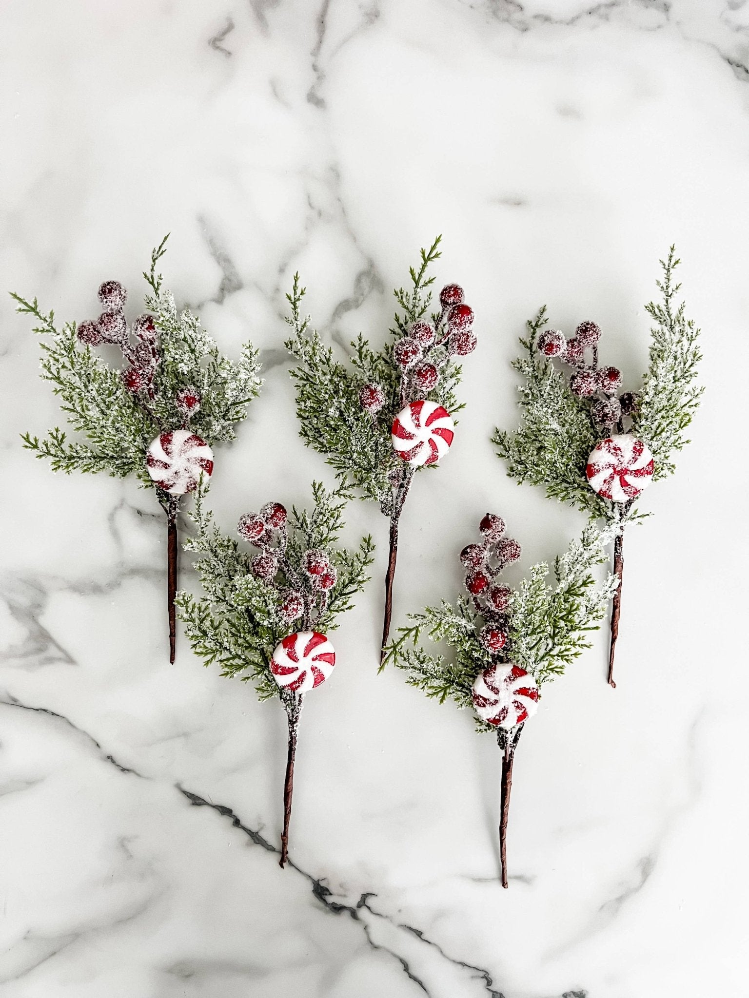 Peppermint Greenery Picks Sprigs - Boho Fabrics - 